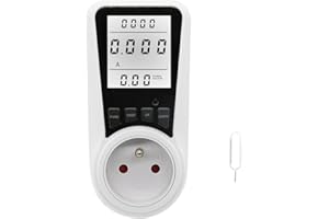 JOYELEC Wattmètre Prise Compteur d'Énergie Numérique，3680W pouvoir Mesure Prise Consommation Electrique，Écran LCD rétroéclairé，7 modes de surveillance, protection contre les surcharges