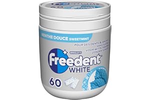 FREEDENT WHITE - Chewing-gum Menthe Douce sans sucres - Boîte de 60 dragées - 84g