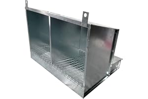 MONTIDISTRIBUZIONE Nido a 2 Posti in Lamiera e Rete Zincate per Galline Ovaiole. Raccolta Uova dall'Esterno del Pollaio. Cm L 56 x P 42 x H 43