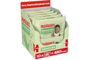 Huggies Natural Care Plastic Free Baby Wipes, Pack of 10