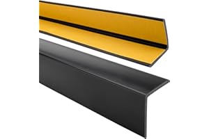 Profilo angolare QUEST 40x40mm, Listello di protezione in plastica flessibile - Striscia autoadesiva - Riparo dei profili angolari e bordi, facile da installare, Nero, 200cm