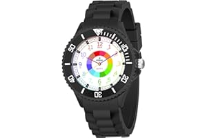 Weayege Kinderuhr Mädchen Junge,Lern Armbanduhr für Kinder,Kinderuhr für Jungen und Mädchen Teenager,Armbanduhr für Kinder Jungen und Mädchen,3ATM wasserdichte Analog Quarz Uhr für 5-18 Jahre