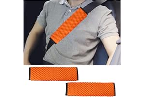 Osilly 2Pcs Car Seat Belt Covers, Mesh Universal Seatbelt Shoulder Strap Protector, Breathable Auto Seat Belt Pads Cover, Harness Cushion for Comfortable Driving, Automotive Accessories (Orange)
