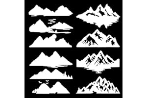 GORGECRAFT 4 Styles Montagnes Silhouette Autocollants Blanc Autocollant Pare Chocs de Voiture Étanche Réfléchissant Auto Adhésif Automobile Extérieur Décor Autocollants pour Portes Murs Ordinateur