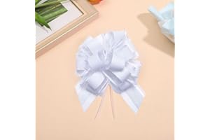 Chexin 6 lazos grandes de regalo con cinta de regalo, lazo de dibujo de 18 cm de diámetro, lazo de regalo para manualidades y embalaje, lazos decorativos para bodas, cumpleaños y Navidad (blanco)