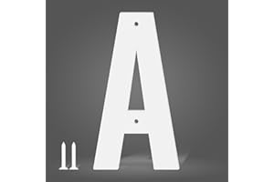 USENUMBER 17,8 cm Edelstahl Metall Hausnummern Türnummern und Buchstaben Weiß Moderne Hausnummern Briefkastennummern und Hausnummern für Außen Adressnummern für Haus Wohnung (A)