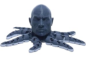 RJW Design Store The Rocktopus WWE Fidget Model - Dwayne The Rock Johnson Wrestling Collectible and Stress Octopus