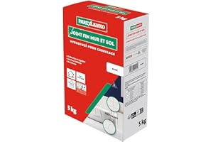 PAREXLANKO - Joint Fin Mur et Sol - Blanc - Joint en Poudre Hydrofugé pour Carrelage (1 à 6 mm) - Intérieur - Adapté aux Pièces Humides - 5 kg