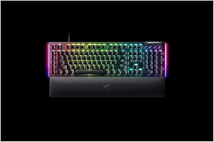 Razer BlackWidow V4 (Green Switch) - Mechanical Gaming Keyboard Chroma RGB (Clicky Mechanical Switches, 6 Dedicated Macro Keys, Doubleshot ABS Keycaps) UK Layout | Black