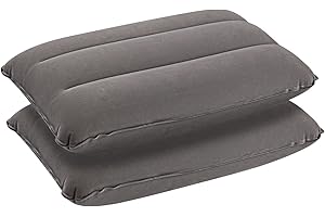 Idocolors 2X Almohadas Hinchables de Playa Almohada de Camping y Viaje Almohada de Exterior Ligera y Portátil, Gris 44x28 cm