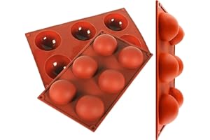 IDEAL SWAN 3 Pcs Moldes de Silicona Semiesfera para Tartas Molde Semicircular Grande de 6 Cavidades para Tartas para Hacer Chocolate, Tarta, Gelatina, Mousse de Cúpula