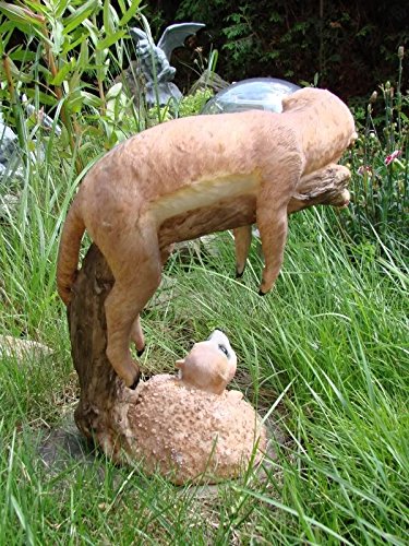 XL Erdmännchen auf Ast Figur Gartenfigur Tier Familie - 3