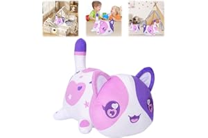 E-ALLDIR MeeMeows Cat Food Plushies, Purple and White Cat Meemeows Plush, Cat Food Plushies Cat Mee Meow, Cute Anime Cartoon Cat Stuffed Animal Figure Toy Plush Pillow Gift for Fans Kids