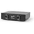 Dynavox AMP-S Pro Amplifier and Speaker Switch in Metal Housing for Stereo and Surround Amplifier, Banana Plug or Clamp Connector - Black