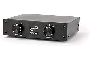 Dynavox 207765 AMP-S Pro, przełącznik wzmacniacza i głośników w metalowej obudowie, do wzmacniaczy stereo i surround, połączenie za pomocą wtyczki bananowej lub przyłącza zaciskowego, czarny