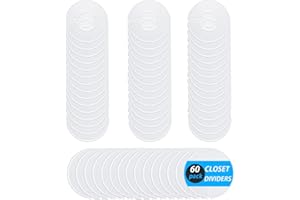 LMSAWK 60 Pièces Anneaux de Taille de Portant à Vêtements, Séparateurs de Penderie, Diviseurs de Garde-Robe Bébé, Convient pour Marqueur, Blanc