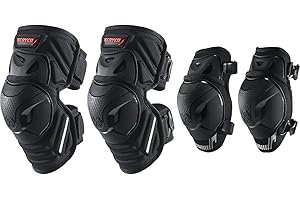 Scoyco Genouillères de moto - Noir - Réglables - Pour motocross, course, VTT