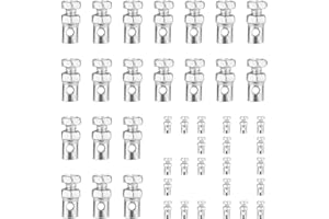 XIHIRCD 20pcs Universal Throttle Clamp, Throttle Brake Cable Ends with Clear Container Silvery Bike Cable Ends Motorcycle Cable Ends Accessories Cable Stop Ends for Tractor Scooter Lawn Mower