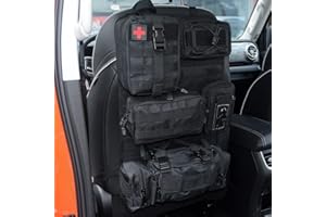 EOIS Molle Nylon Taktisch Autositz Organizer Vordersitz Rücken Aufbewahrungstasche Rückenlehnenschutz mit 5 Taschen für alle Fahrzeuge