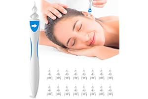 BOYANENESKRGER Ohrenschmalz Entferner, Q-grips Ohrenreiniger, Sicheres und Weiches 360 Grad Spirale Silikon Ear Cleaning kit mit 16 abwaschbaren Ersatzköpfen, Geeignet für Kinder und Menschen