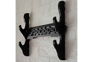 MANNIFEN Support mural pour épée de samouraï, motif creux pour Katana Wakizashi et épées standard, 2 niveaux