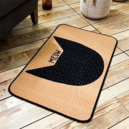 Fashion Cartoon Cute Cat Carpet/Bedroom Door Non-slip Short Cashmere Door Mat-A 60x90cm(24x35inch)