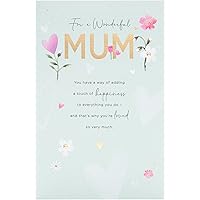 UK Greetings Mum Birthday Card - White 210mm X 210mm