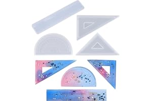 Nifocc Set di 4 righelli in resina a forma di diamante, in silicone, per fai da te, carta da lettere, gioielli artigianali, regali fatti a mano