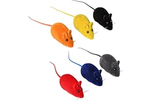 Pumwoy 6 Pcs Cat Toys, Cat Mouse Toys Realistic Squeaking, Mice Cat Toy Mouse Vocal Toys, for Indoors and Outdoors