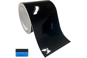 NewL Czarna winylowa taśma owijana, 10 cm x 900 cm, samoprzylepna folia winylowa do samochodów, odporna na zarysowania, ochraniacz progu drzwi samochodowych, paski zabezpieczające próg samochodu, połysk, 10 cm x 900 cm