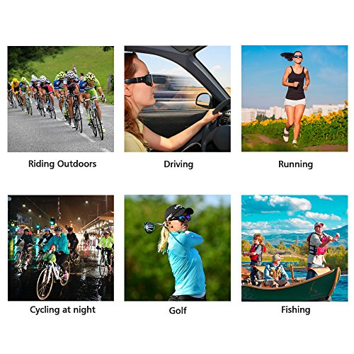 LeaningTech Unisex Fahrradbrille Sonnenbrille für Herren und Damen, Polarisiert Radbrille Sportbrille Schutzbrille mit 5 Wechselgläser, UV400 Schutzbrille für Sport Radfahren Skifahren Fishing Angeln Reiten Fahren Laufen Joggen Golf - 9