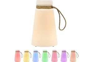 uuffoo Lampada da tavolo a LED da esterno con batteria RGB dimmerabile, lanterna decorativa con telecomando, LED IP45, protezione dagli spruzzi d'acqua, lampada da giardino per interni ed esterni.