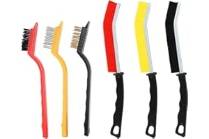 JOIYHY Spazzola per Fessure, 6 Pezzi Ergonomica Spazzola per Pulizia Fessure Multifunzionale, Spazzola Pulizia Doccia, per Cucina, Bagno, Scanalature di Porte e Finestre