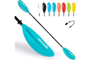 Abahub 218/230/241 cm Remo Kayak Pala Doble de Aluminio con Línea de Remo para Kayak Bote de Remos Canoa Negro/Blanco/Rojo/Azul/Verde/Naranja/Amarillo