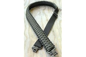 vsdfvsdfv Verstellbarer 550 Paracord Gewehrgurt mit Drehgelenken, Schwarz und Grün