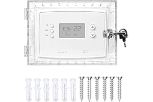 RUNQIN OUTDOOR 1pcs Boîte Verrouillage Thermostat Universelle avec Serrure & 2 Clé, Couvercle Protection Thermostat Mural Acrylique Transparente,Boîtier Thermostats Mur Portable 20x14x5cm ou Plus Petit pour Maison
