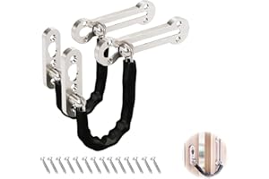 WENYUE Chaînes à Verrouillage de Sécurité Porte Anti-vol de Verrou de Chaîne d'acier Inoxydable Chaîne de Garde de Loquet de Porte Chaîne de Porte Verrou de Sécurité pour Famille Hôtel Appartement 2 Pièces