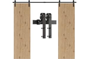 CCJH 274CM/9FT Herraje Para Puerta Corredera Kit de granero Accesorio de armario con rodillo de riel para puerta doble
