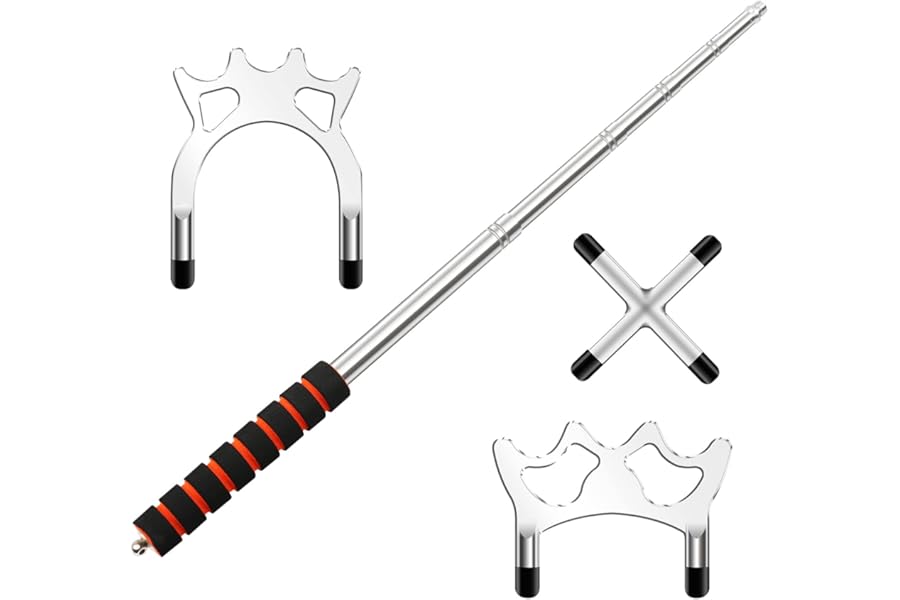 TIHOOK 4 Pcs Billards Cue Stick Bridge, Retractable Billiards Cue with 3 Pcs Removable Brass Bridge Head, Snooker Pool Cue Accessories, Pool Table Accessories for Pool Table (Silver)