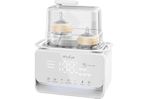 WityEye Scaldabiberon e Sterilizzatore per Neonato, 500W Riscaldamento Rapido in 3 Min, Multifunzione 10-in-1, Scongelare, Scalda per Latte Materno/Pappa, Controllo Preciso della Temperatura