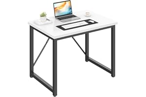 JUMMICO Scrivania 80 x 50 x 75 cm, tavolino piccolo per computer, scrivania per studio, scrivania per computer, piccolo per casa, ufficio, bianco