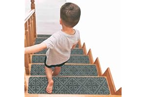 ARTHOME WALL DECOR Arthome Teppich Treppenstufen Anti Rutsch Treppenteppich Teppiche 15 packen 20x76cm für Holztreppen,Sicherheitslaufmatte für Senioren und Kinder,rückstandsfrei selbstklebende Treppenstufen (Grau)