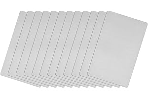 sourcing map Blank Metal Card, 2.6" x 1.8" Brushed 201 Stainless Steel Plate for DIY Laser Engraving Nameplate, 0.4mm Thick Silver Tone 12 Pcs