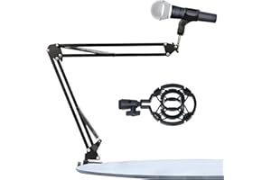 USYSGT Soporte de Micrófono Brazo Soporte de Micrófono Mesa de Juegos de Escritorio con Soporte de Micrófono Antivibración 360°Soporta un Máximo de 3 KG