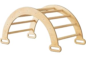 Goodevas Montessori - Arco in legno per bambini da 1 a 3 anni, con arco per giochi al coperto, per bambini (beige)
