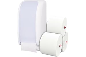 ‎BLANC HYGIENIC Cosmos Toilettenpapierspender Doppelrollen Set - 1 Spender für Cosmos Toilettenpapierrollen + 2.880m Toilettenpapier- 3 lagig - Ultra ERGIEBIG wie 208 übliche Rollen - Wandmontage, Weiß