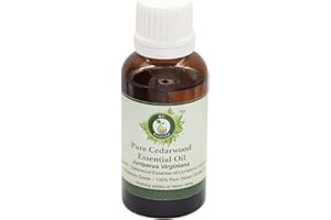 R V Essential Pura madera de cedro 50ml de aceite esencial (1.69 oz)- Juniperus virginiana (100% puro y natural de Grado Terapéutico) Pure Cedarwood Essential Oil