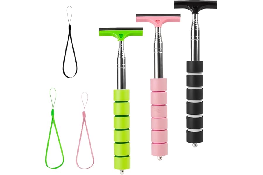 BINKUOMCG 3 PCS Car Side Mirror Squeegee Retractable Car Rearview Window Wiper Portable Wing Mirror Squeegee for Car Mirror Windowshield Shower Door (Multicolor)