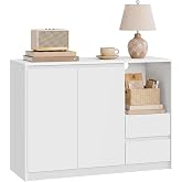 VASAGLE Kitchen Sideboard, Kitchen Cabinet 3 Drawers, Modern Style | With 2 Doors and Adjustable Shelf, 103.5 x 40 x 74 cm, L
