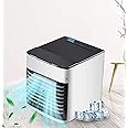 MallHoo Portable Air Cooler, USB Mini Air Conditioner Fan Artic Air Personal Air Cooler Humidifier Adjustable 3 Fan Speeds Colorful LED Light Desktop Table Cooling Fan for Home Office